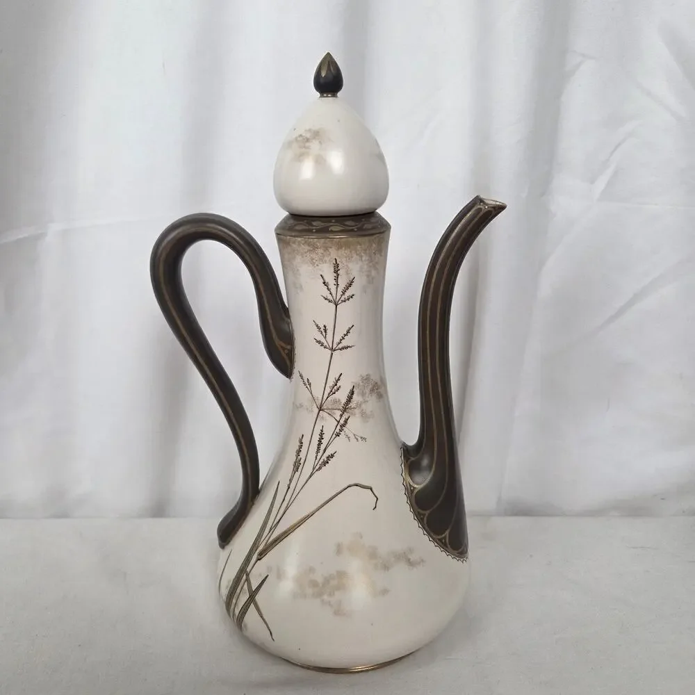 Royal Doulton Burslem Ewer Tea Pot Lidded Hand Painted Floral Persian Inspired
